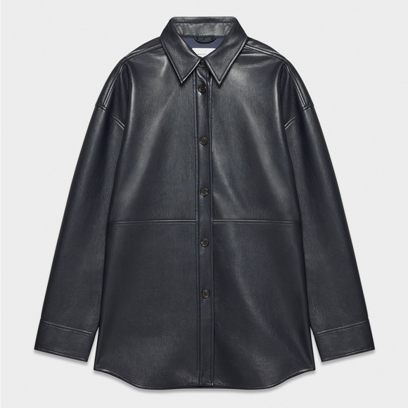 Aritzia Jackets & Blazers - Aritzia Babaton Pelli Faux Leather Shirt Jacket Black XS